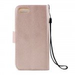Wholesale iPhone 7 Plus Folio Flip Leather Wallet Case with Strap (Rose Gold)